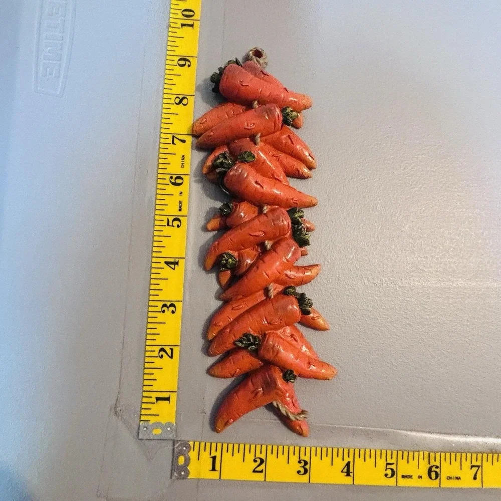 Carrots Handmade Vegetable String Vintage Ceramic Kitchen Wall Decor Retro Hang